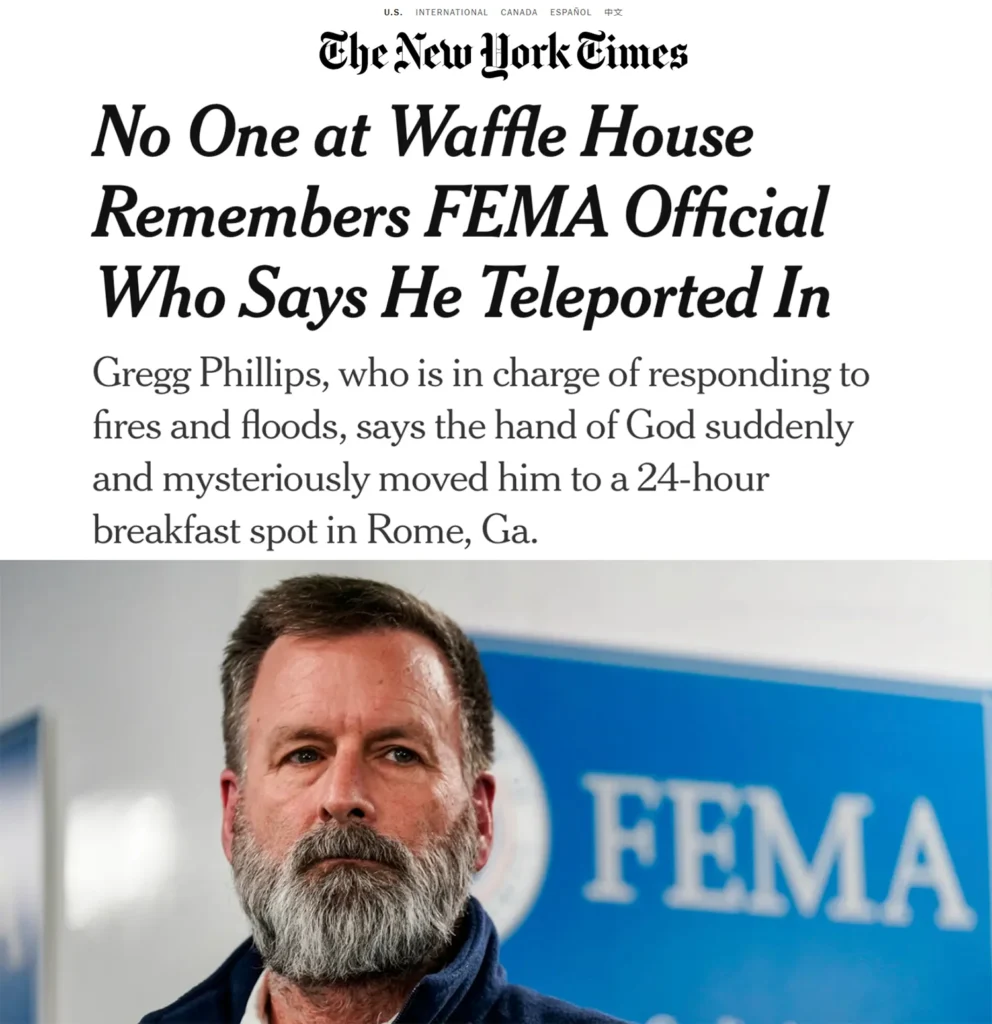 FEMA official claims to be teleported